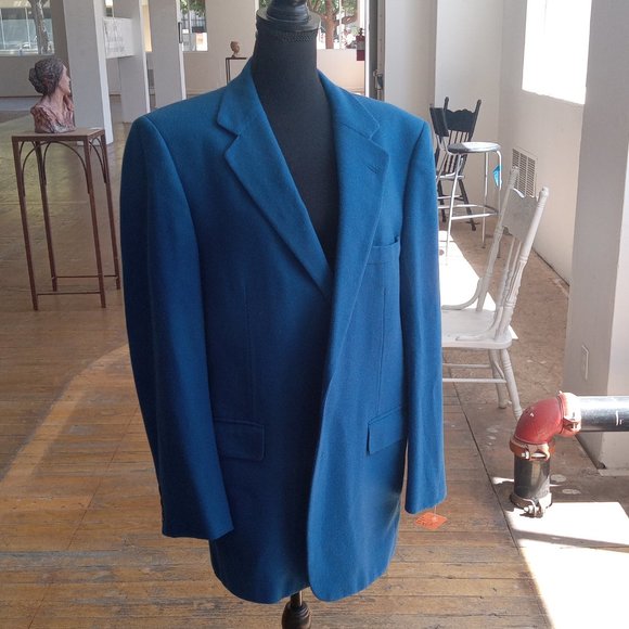 Royal Blue Saks 5th Avenue Cashmere Blazer - Picture 3 of 5